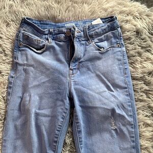 Rockstar super skinny blue jeans 
one rip on thigh